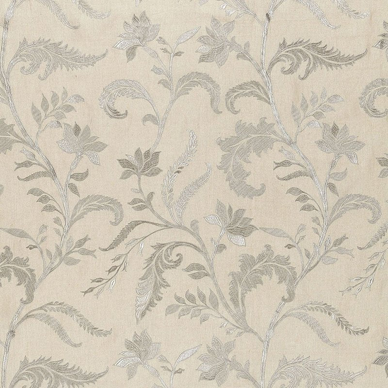 Purchase sample of 65130 Monceau Linen Embroidery, Zinc by Schumacher Fabric
