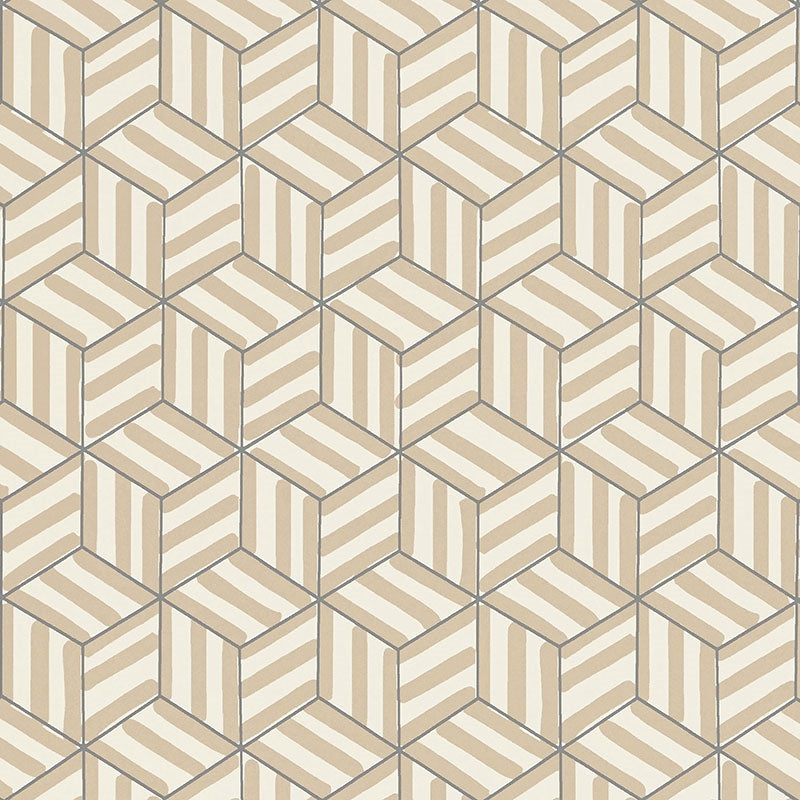 Shop 5007960 Tumbling Blocks Greige Schumacher Wallpaper