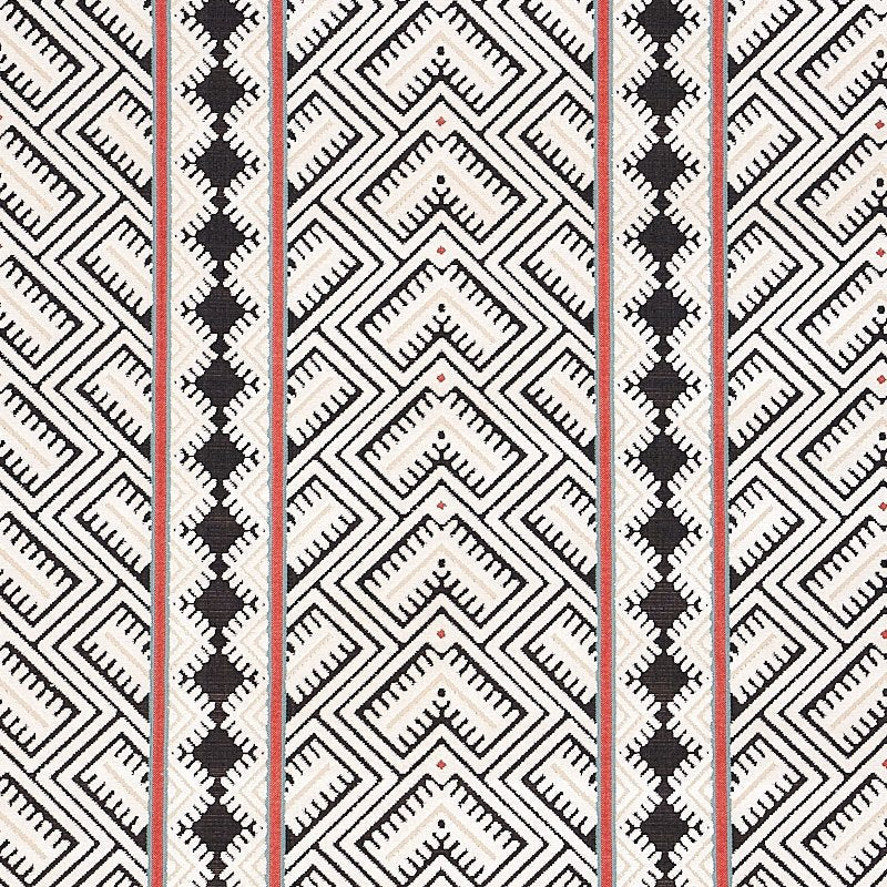 Purchase sample of 80650 Parvin Velvet, Black And Ivory by Schumacher Fabric