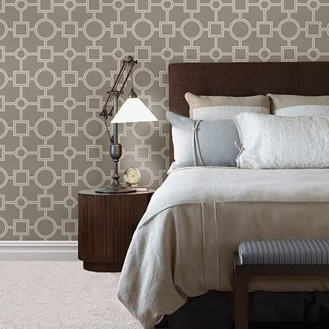 Shop 2625-21810 Symetrie Matrix Taupe Geometric A Street Prints Wallpaper
