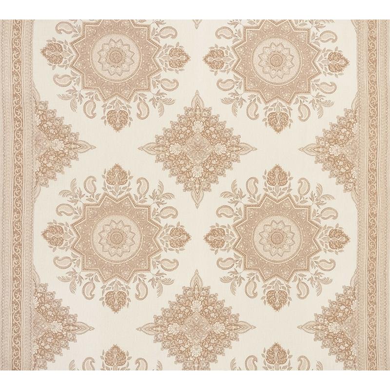 Purchase sample of 176480 Montecito Medallion, Neutral by Schumacher Fabric