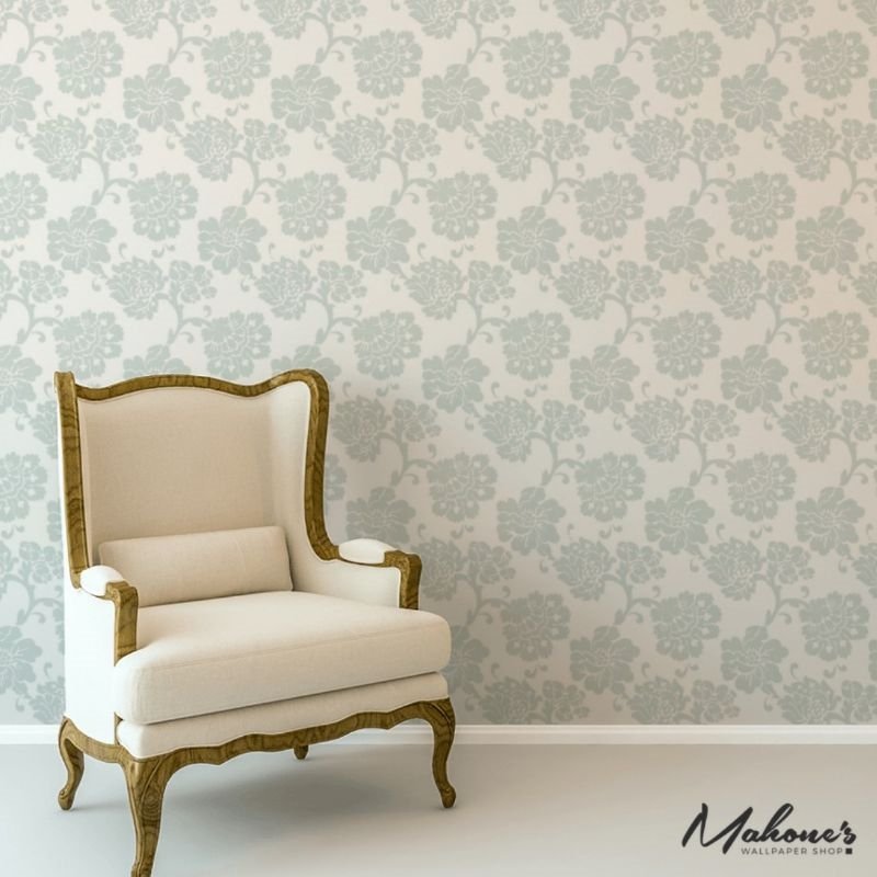 View 5003622 Albero Floreale Aqua Schumacher Wallpaper