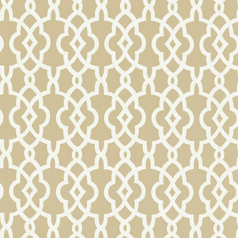 Search 5005140 Summer Palace Fret Sand Schumacher Wallpaper