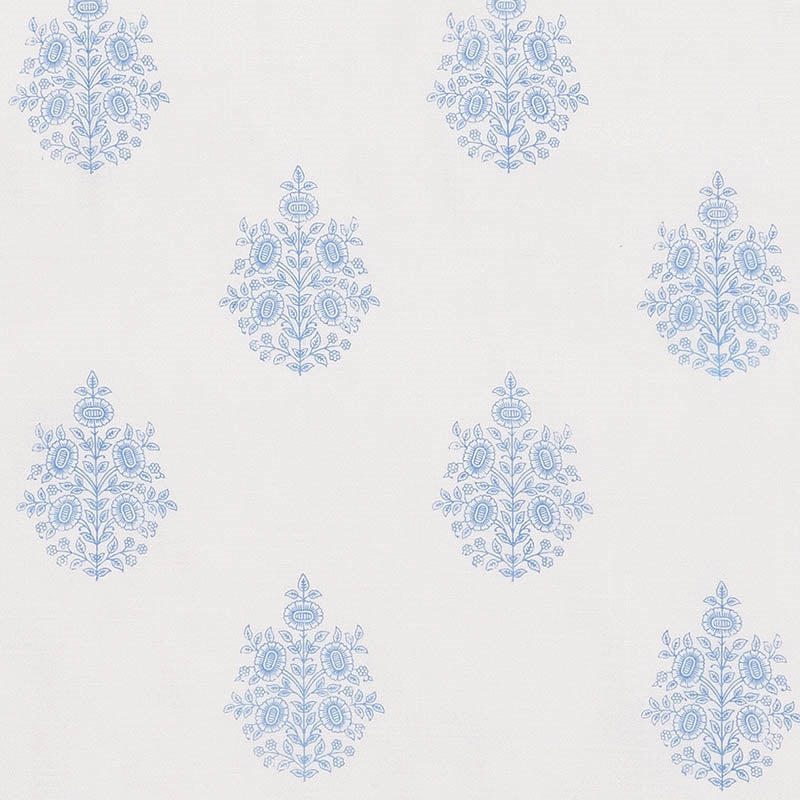 Purchase sample of 178372 Asara Flower Sheer, Blue by Schumacher Fabric