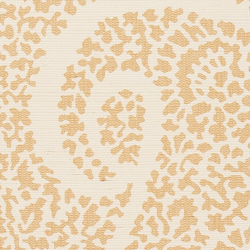 View 5013033 Ambala Paisley Sisal Straw Schumacher Wallcovering Wallpaper