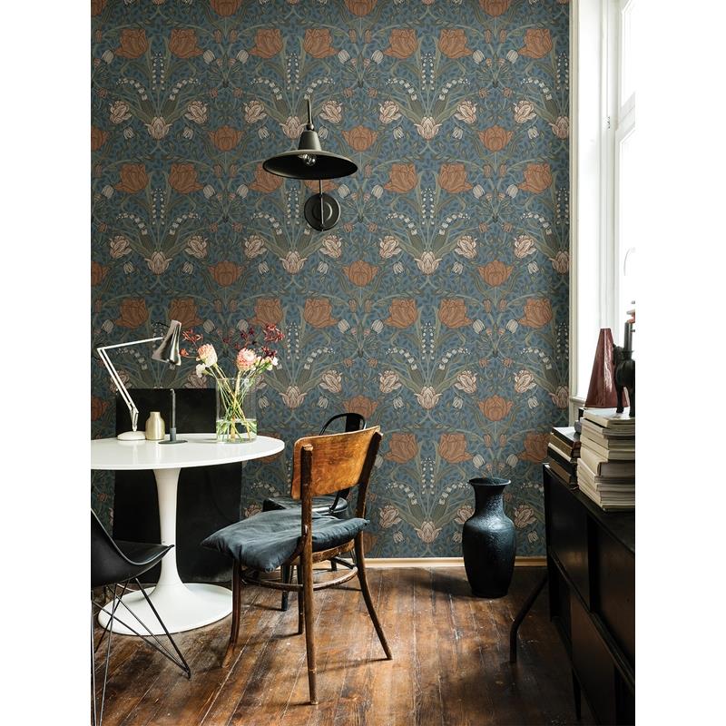Acquire 2999-33009 Annelie Filippa Blue Tulip BlueCoral A-Street Prints Wallpaper
