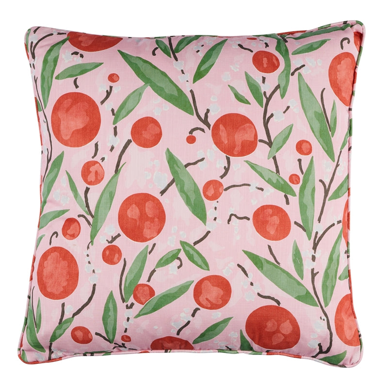 So18006106 | Mirabelle 22" Pillow, Cherry and Blush - Schumacher Furniture and Accessories