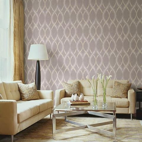 Acquire 2625-21852 Symetrie Frequency Lavender Ogee A Street Prints Wallpaper