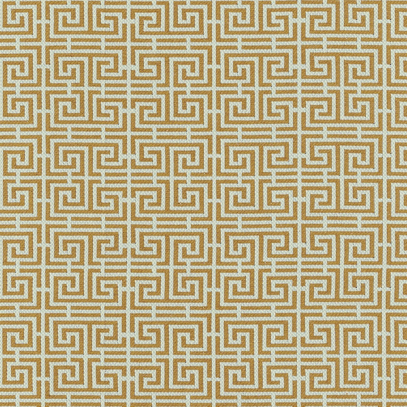 Purchase sample of 54954 Chinois Fret, Tobacco / Aqua by Schumacher Fabric