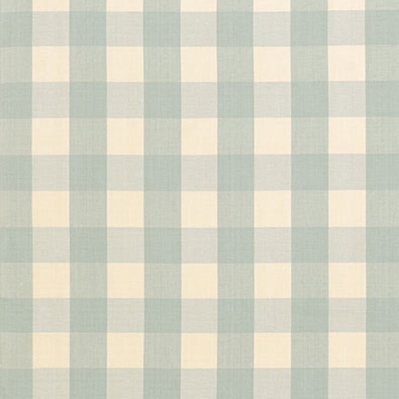 Purchase sample of 63037 Camden Cotton Check, Aqua by Schumacher Fabric