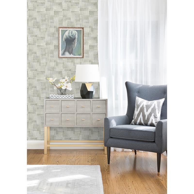 Find 2972-86159 Loom Ting Sage Lattice Wallpaper Sage A-Street Prints Wallpaper