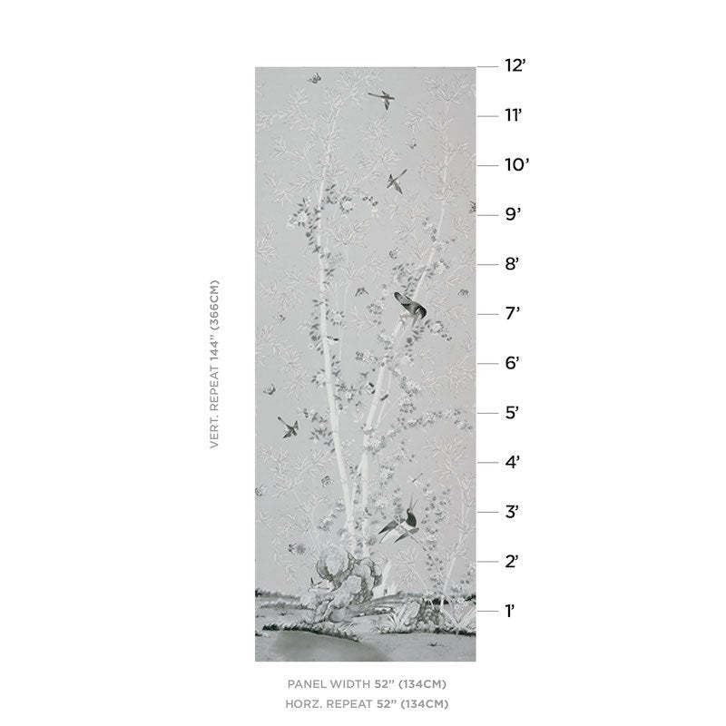 Find 5007742 Brighton Pavilion Black & White Schumacher Wallpaper