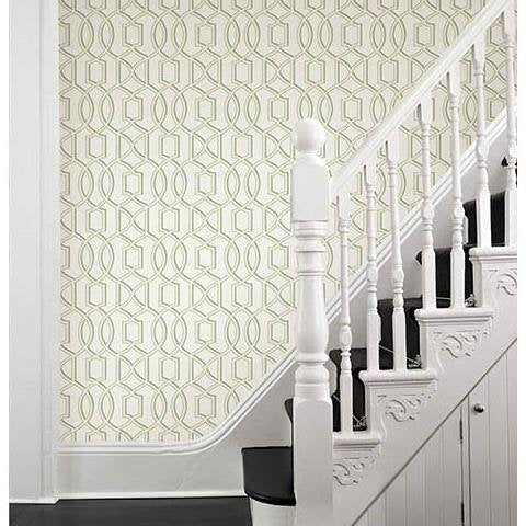 Buy 2625-21813 Symetrie Quantum Green Trellis A Street Prints Wallpaper