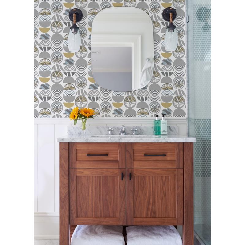 View 4014-26443 Seychelles Mahe Grey Mod Geometric Wallpaper Grey A-Street Prints Wallpaper