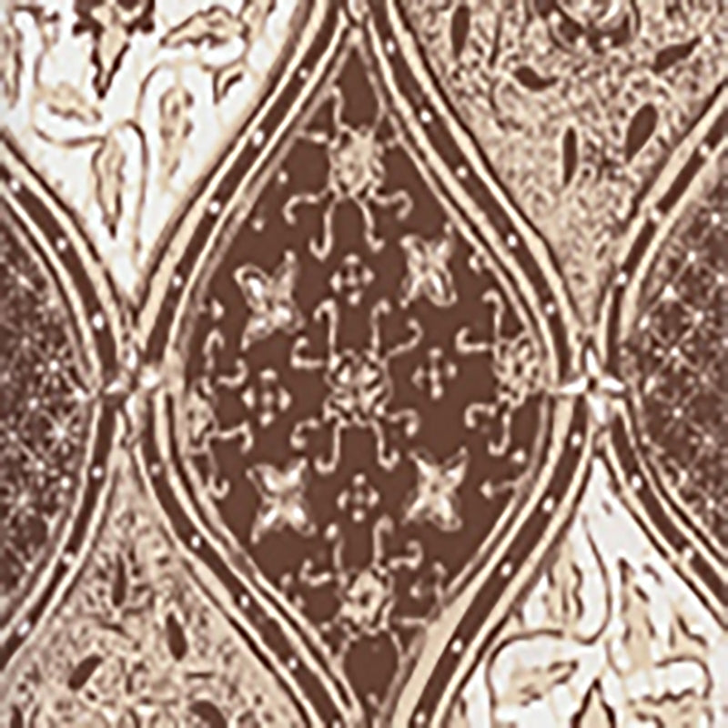 Find 6630-09WP Balinese Batik Brown Cream on White by Quadrille Wallpaper