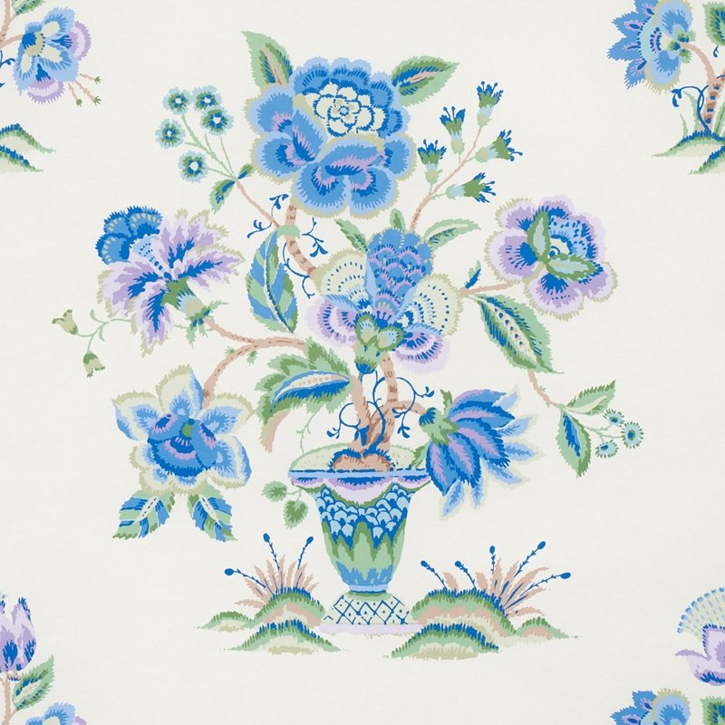 Select 5013181 Ashford Cornflower and Lilac Schumacher Wallcovering Wallpaper