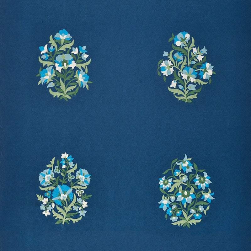 Purchase sample of 75740 Antalya Medallion Embroidery, Aegean by Schumacher Fabric