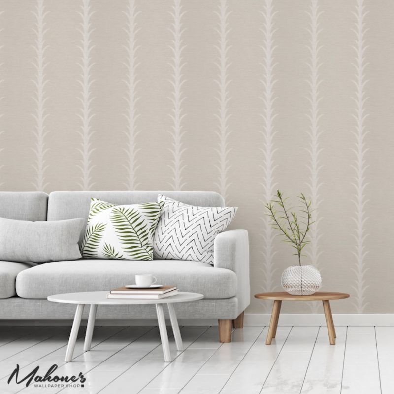 Purchase 5008590 Acanthus Stripe Vinyl Limestone Schumacher Wallpaper