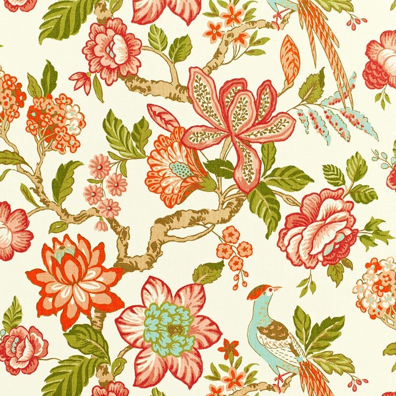 Purchase sample of 175561 Huntington Gardens, Coral by Schumacher Fabric