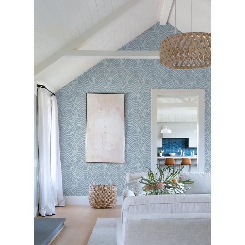 Acquire 2975-26217 Scott Living II Farrah Blue Geometric Blue A-Street Prints Wallpaper
