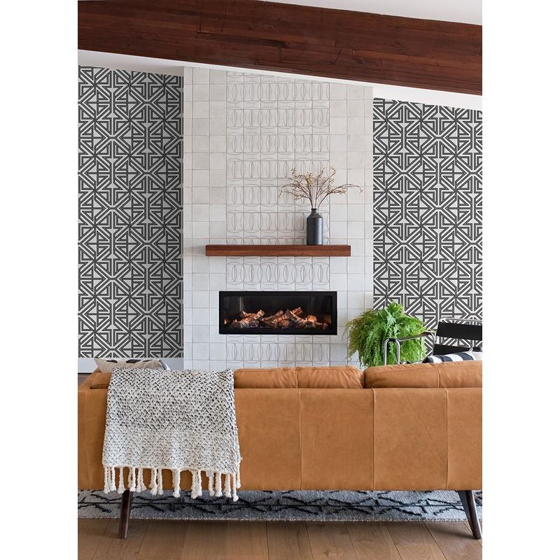 Shop 2975-26231 Scott Living II Kachel Black Geometric Black A-Street Prints Wallpaper