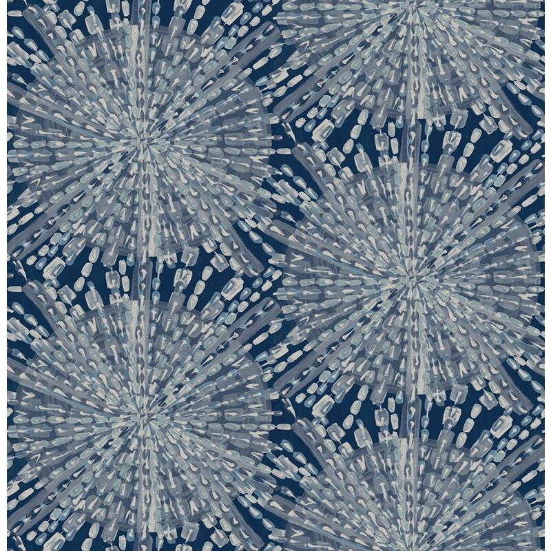 LLS4116 Lisa Love Navy Sunburst Peel & Stick Wallpaper by NuWallpaper
