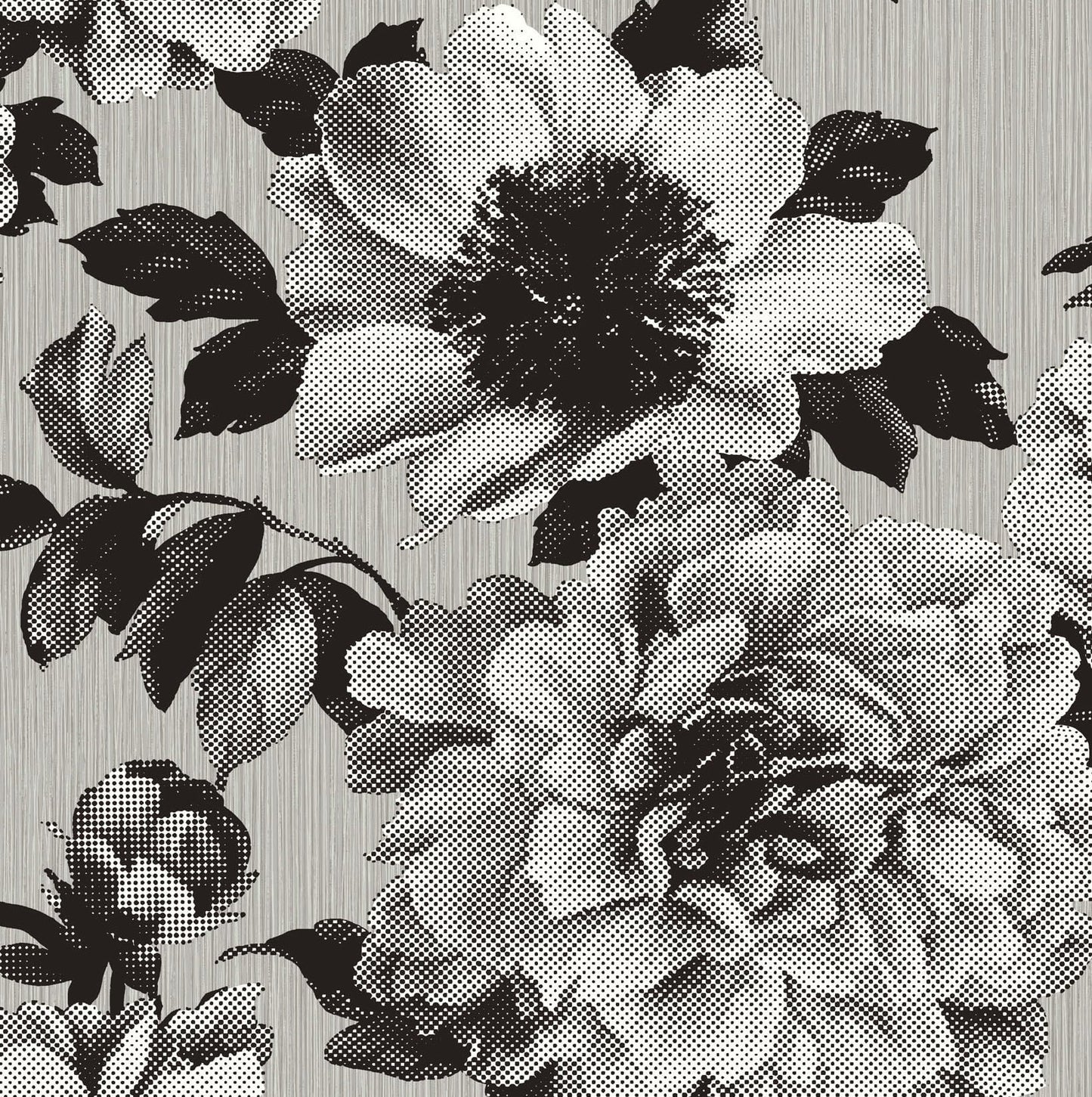 UK11100 | Halftone Floral, Grey - Etten Gallerie Wallpaper