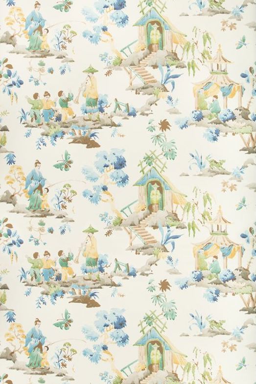 Looking P80191163540 Luang Multi Color Chinoiserie Brunschwig Fils Wallpaper