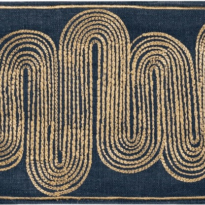 Search T30807.650 Ischia Tape Gold Navy Kravet Couture Fabric