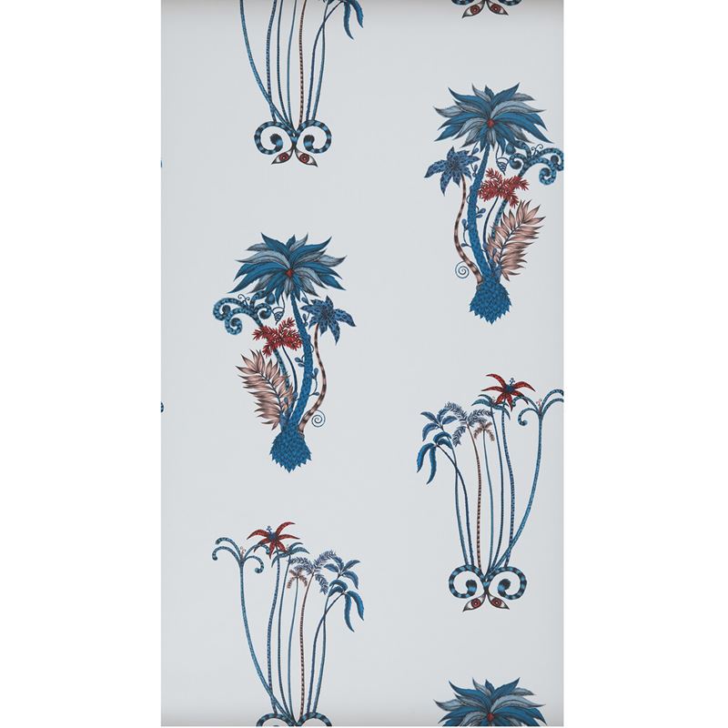 W0101/01 Jungle Palms Blue Botanical Clarke And Clarke Wallpaper 2