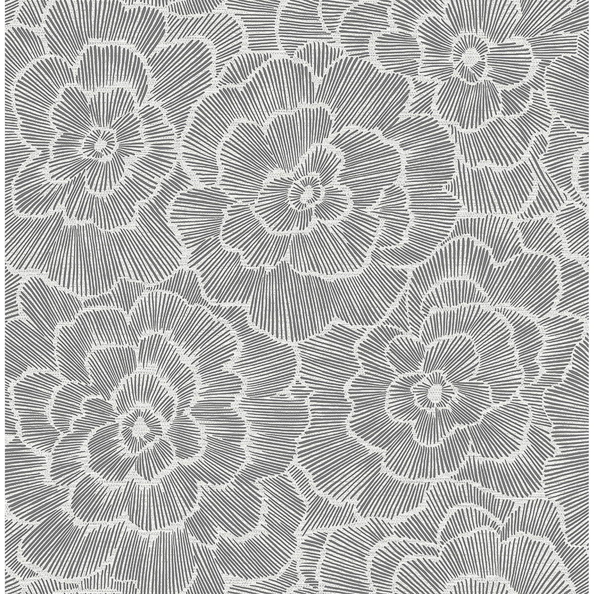 2969-26038 | Pacifica, Periwinkle Grey Textured Floral Grey - A-Street Prints Wallpaper