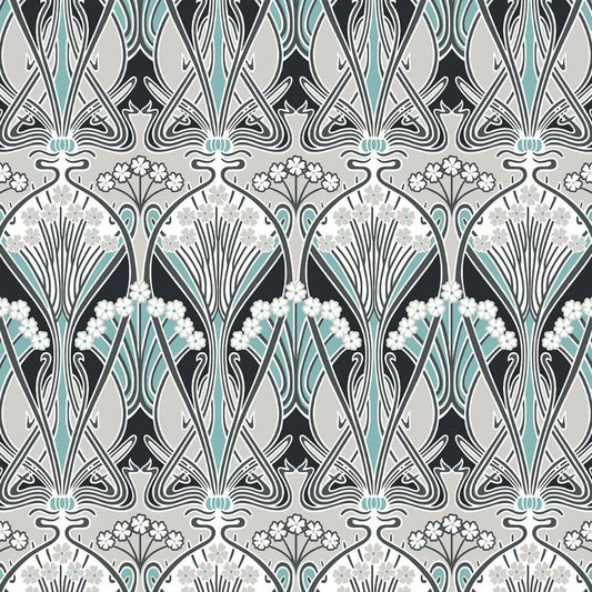 Purchase Seabrook Wallpaper Item# ET12404 Legacy Prints Black Damask Wallpaper