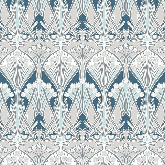 Purchase Seabrook Wallpaper Item# ET12414 Legacy Prints Blue Damask Wallpaper