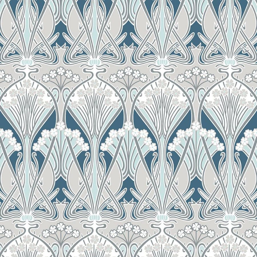 Purchase Seabrook Wallpaper Item# ET12414 Legacy Prints Blue Damask Wallpaper