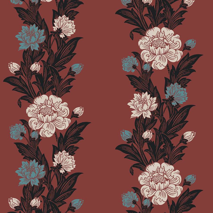Purchase Seabrook Wallpaper Item# ET12701 Legacy Prints Red Floral Wallpaper