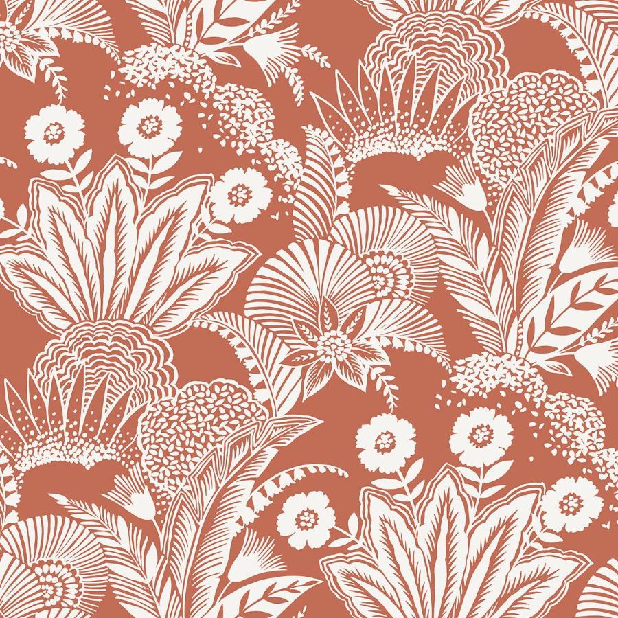 Purchase Seabrook Wallpaper Item SC20101 Summer House Orange Floral Wallpaper