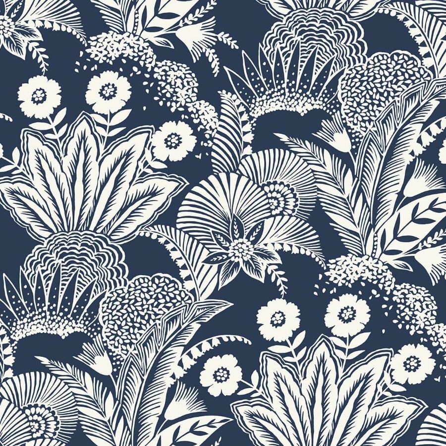 Purchase Seabrook Wallpaper SKU# SC20102 Summer House Blue Floral Wallpaper