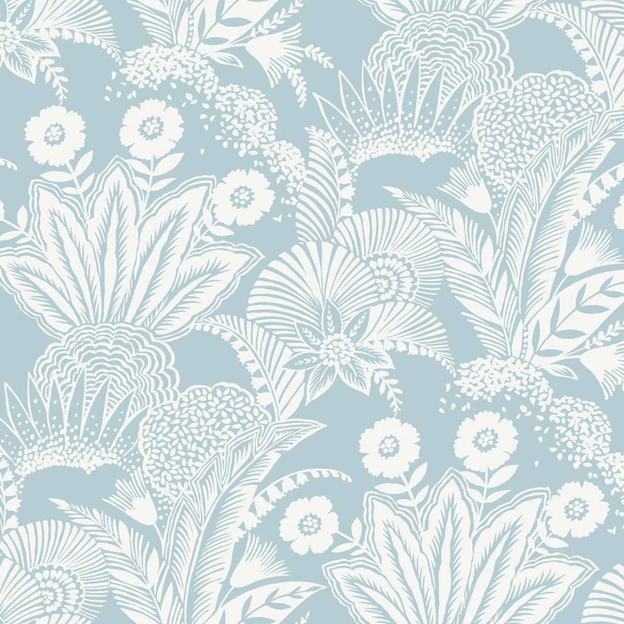 Purchase Seabrook Wallpaper SKU SC20112 Summer House Blue Floral Wallpaper