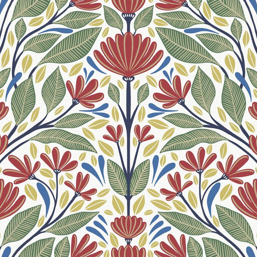 Purchase Seabrook Wallpaper Item SC20601 Summer House Multi Color Floral Wallpaper