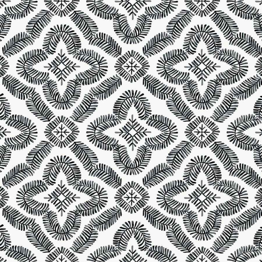 Purchase Seabrook Wallpaper Item# SC21300 Summer House Black Medallion Wallpaper