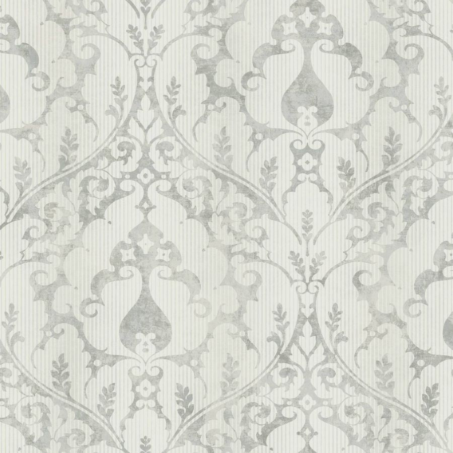 Purchase Carl Robinson Wallpaper Pattern# CR40708 collection Edition 12 - Art Grey Damask Wallpaper