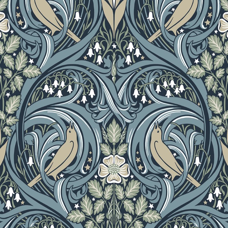 Purchase Seabrook Wallpaper Wallpaper - Et12212, Bird Scroll