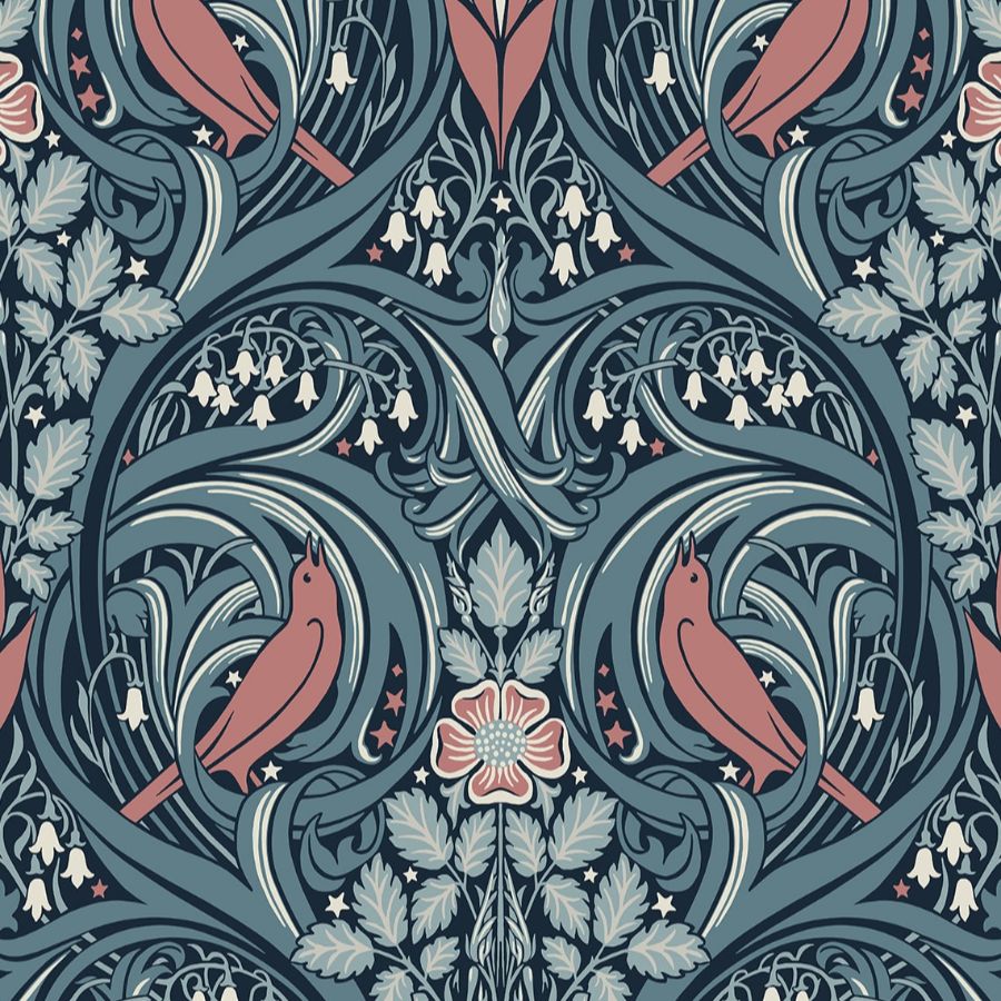 Purchase Seabrook Wallpaper Wallpaper - Et12222, Bird Scroll