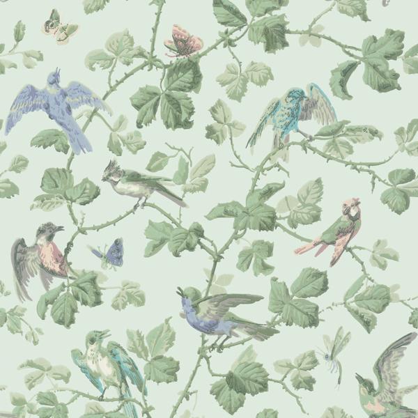 Shop 100/2007 Cs Winter Birds Duck Egg By Cole and Son Wallpaper