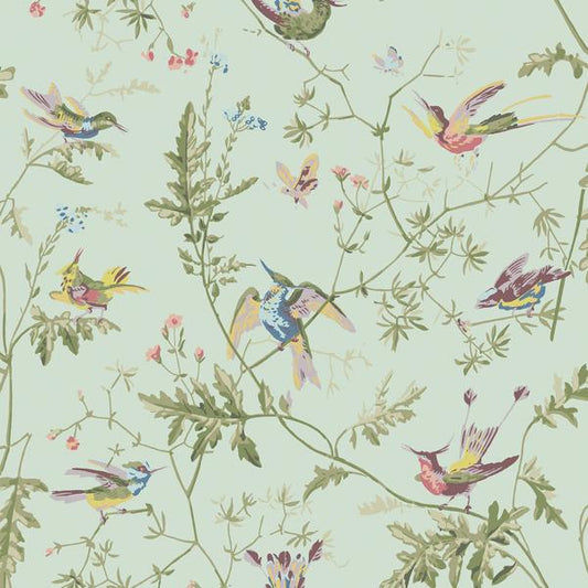 Order 100/14069 Cs Hummingbirds Blue Multi Colour By Cole and Son Wallpaper
