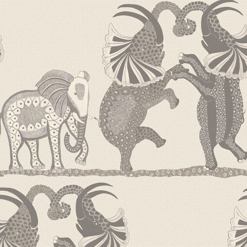 Sample 109/8037 Safari Dance Pale Stone Grey by Cole and Son