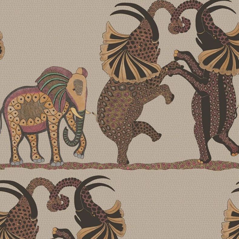 Sample 109/8038 Safari Dance Red Linen by Cole and Son