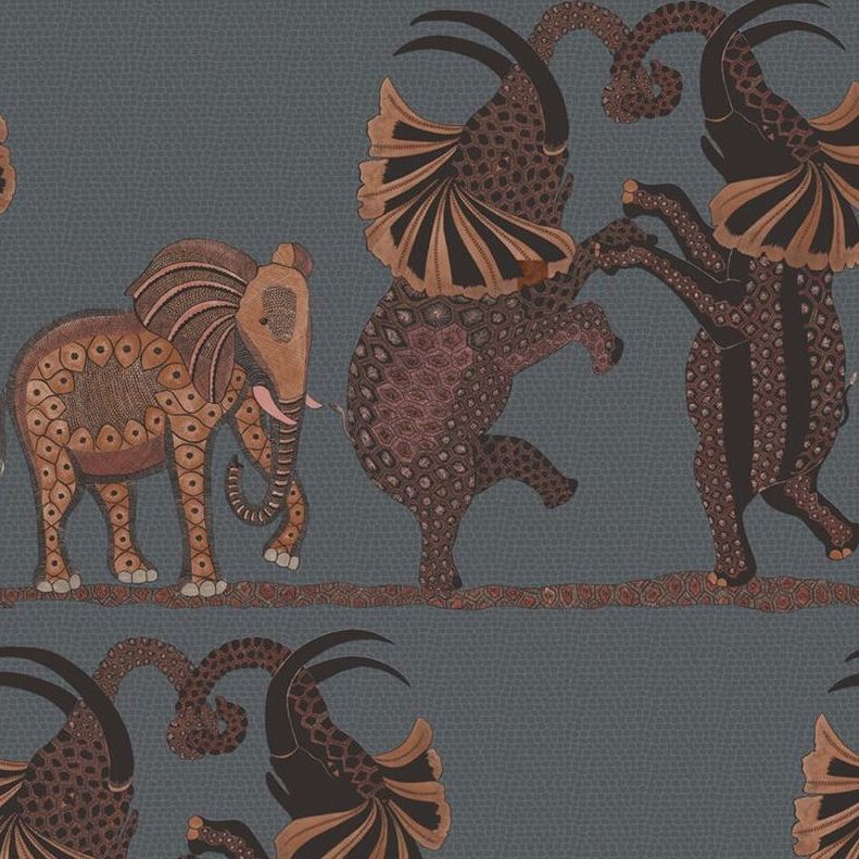 Sample 109/8040 Safari Dance Charcoal Reds by Cole and Son