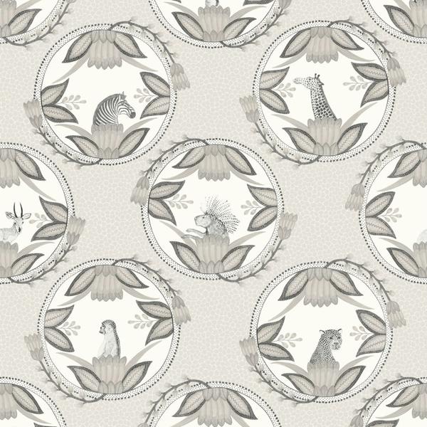 Sample 109/9044 Ardmore Cameos Grey by Cole and Son