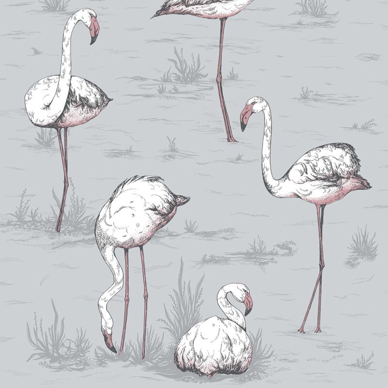 Sample 112/11040 Flamingos Grey by Cole and Son